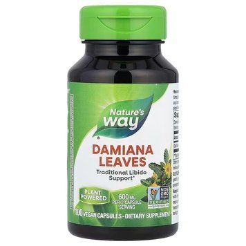 Дамиана, Damiana, Nature's Way, листья, 600 мг, 100 веганских капсул (300 мг в капсуле) NWY-12200 фото