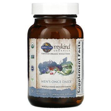 Мультивитамины для мужчин, Men's Once Daily, Garden of Life, MyKind Organics, 1 в день, 30 веганских таблеток GOL-11766 фото