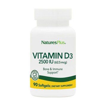 Вітамін D3, Vitamin D3, Nature's Plus, 2500 МО, 90 гелевих капсул NAP-01046 фото