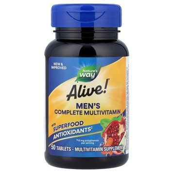 Мультивитамины для мужчин, Alive!&reg; Men's Complete Multivitamin, Nature's Way, 50 таблеток NWY-13660 фото