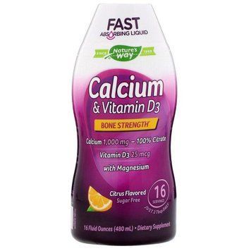 Кальций и витамин D3, Calcium & Vitamin D3, Nature's Way, цитрус, 480 мл WLS-38816 фото
