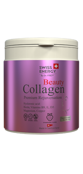 Коллаген, комплекс премиум-класса (I и III тип), BEAUTY COLLAGEN, Swiss Energy, для красивой кожи, волос и ногтей, со вкусом клубники, 240 г SWE-96217 фото