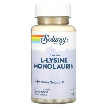 L-лизин монолаурин, L-Lysine Monolaurin, Solaray, 60 вегетарианских капсул SOR-35281 фото