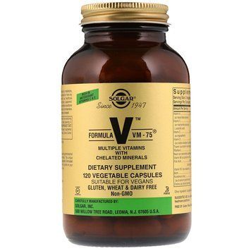 Мультивитамины, формула VM-75 (Multiple Vitamins), Solgar, 120 капсул SOL-01167 фото