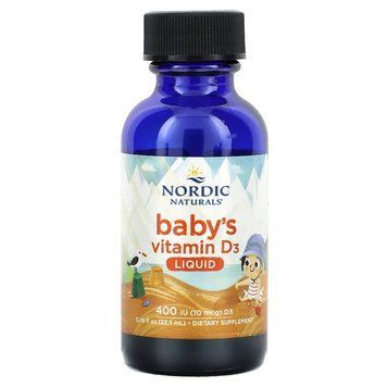 Витамин D3 для детей, Baby's Vitamin D3, Nordic Naturals, жидкий, 10 мкг (400 МЕ), 22,5 мл NOR-02733 фото