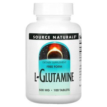 Глютамін, L-Glutamine, Source Naturals, 500 мг, 100 таблеток SNS-00127 фото