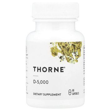 Витамин D-3, Vitamin D-5 000, Thorne, 60 капсул (125 мкг на капсулу) THR-13801 фото