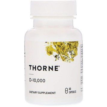 Вітамін D-10000, Vitamin D, Thorne, 60 капсул (250 мкг на капсулу) THR-14801 фото