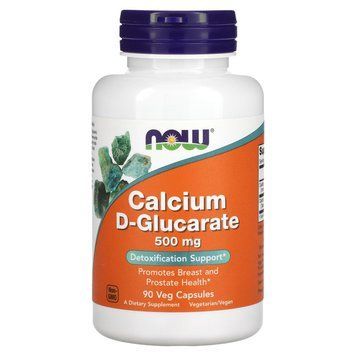 Кальций D-глюкарат, Calcium D-Glucarate, Now Foods, 500 мг, 90 вегетарианских капсул NOW-03097 фото
