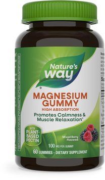 Магній цитрат, Magnesium Gummy, Nature's Way, зі смаком ягід, 100 мг, 60 жувальних цукерок NWY-14601 фото