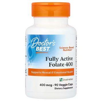 Фолат с Quatrefolic, Fully Active Folate 400, Doctor's Best, активный, 400 мкг, 90 капсул DRB-00262 фото