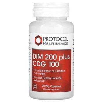 Дииндолилметан плюс D-глюкарат кальция, DIM 200 Plus CDG 100, Protocol for Life Balance, 90 растительных капсул PRT-13049 фото