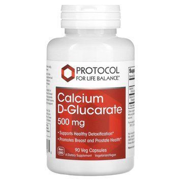 Кальций D-глюкарат, Calcium D-Glucarate, Protocol for Life Balance, 500 мг, 90 вегетарианских капсул PRT-13097 фото