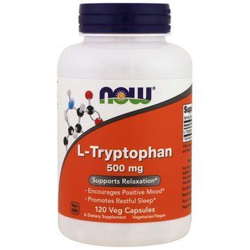 Триптофан, L-Tryptophan, Now Foods, 500 мг, 120 вегетарианских капсул NOW-00167 фото