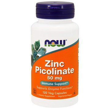 Пиколинат цинка, Zinc Picolinate, Now Foods, 50 мг, 120 вегетарианских капсул NOW-01552 фото