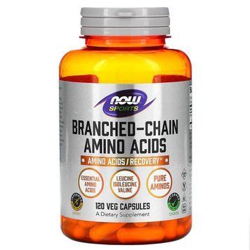 BCAA аминокислоты с разветвленной цепью, Amino Acids, Now Foods, Sports, 120 капсул NOW-00053 фото