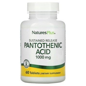 Пантотеновая кислота (Pantothenic Acid), Nature's Plus, 1000 мг, 60 таблеток NAP-02060 фото