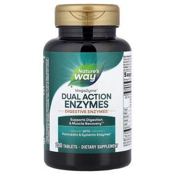 Ферменты для мышц и пищеварения, Mega-Zyme&reg;, Dual Action Enzymes, Nature's Way, двойного действия, 200 таблеток EMT-04250 фото