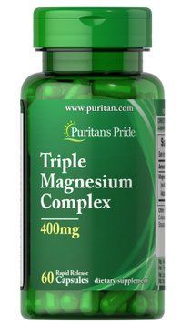 Магній, потрійний комплекс, Triple Magnesium Complex, Puritan's Pride, 400 мг, 60 капсул швидкого вивільнення PTP-51661 фото