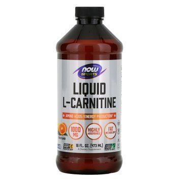 L-карнитин, L-Carnitine, Now Foods, Sports, жидкий, цитрус, 1000 мг, 473 мл NOW-00065 фото