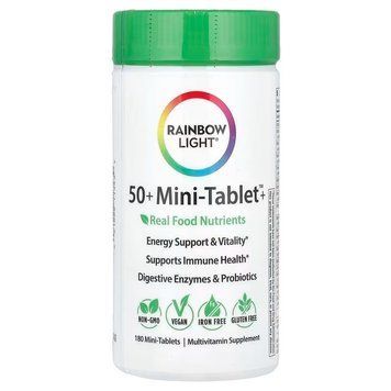 Мультивитамины для взрослых старше 50 лет, 50+ Mini-Tablet&trade;+, Rainbow Light, 180 мини таблеток RLT-11343 фото
