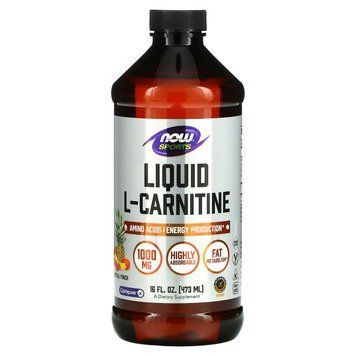 L-карнитин, L-Carnitine, Now Foods, Sports, жидкий, тропический пунш, 1000 мг, 473 мл NOW-00066 фото