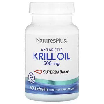 Олія криля антарктичного, Antarctic Krill Oil, Nature's Plus, 500 мг, 60 капсул NAP-03973 фото