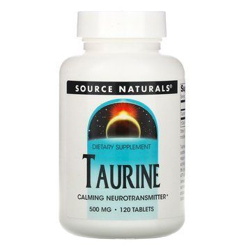 Таурин, Taurine, Source Naturals, 500 мг, 120 таблеток SNS-01281 фото