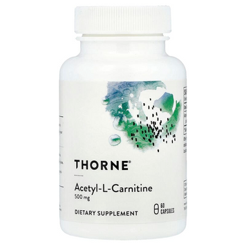 Ацетил-L-карнитин, Acetyl-L-Carnitine, Thorne, 500 мг, 60 капсул THR-52002 фото