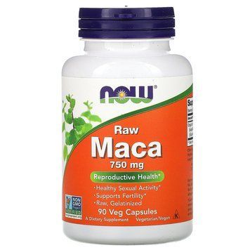 Мака (Maca), Now Foods, сырая, 750 мг, 90 вегетарианских капсул NOW-04777 фото