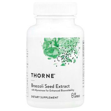 Брокколи, Broccoli Seed Extract, Thorne, экстракт семян, 60 вегетарианских капсул THR-66001 фото