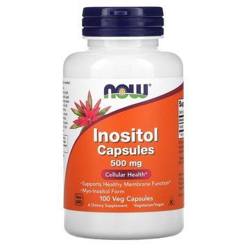 Інозітол, Inositol, Now Foods, 500 мг, 100 вегетаріанських капсул NOW-00475 фото