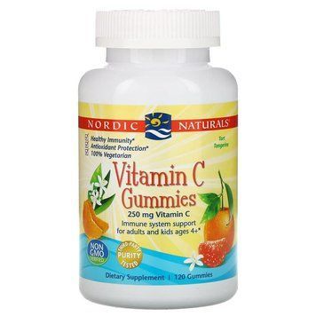 Витамин С жевательный, Vitamin C Gummies, Nordic Naturals, вкус мандарина, 120 шт. NOR-30161 фото