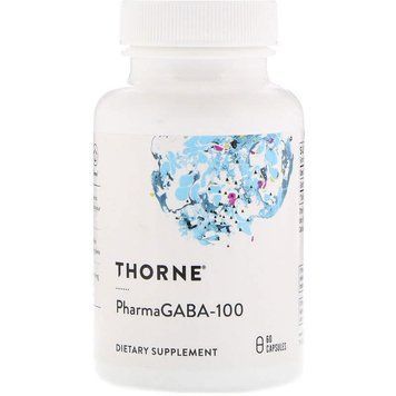 Гамма-аминомасляная кислота, PharmaGABA-100, Thorne, 60 капсул THR-65201 фото