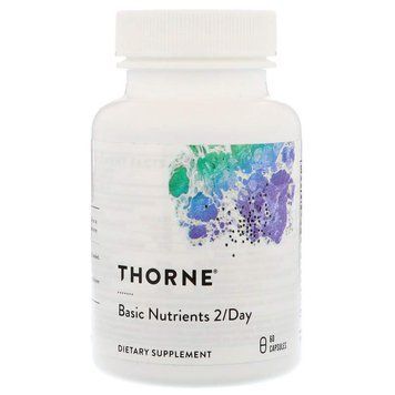 Мультивитамины без железа, Basic Nutrients 2/Day, Thorne, сертифицировано NSF, 60 капсул THR-00287 фото