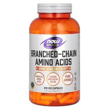 BCAA аминокислоты с разветвленной цепью, Amino Acids, Now Foods, Sports, 240 капсул NOW-00054 фото
