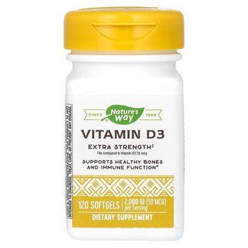 Вітамін D3, Vitamin D3, Nature's Way, підвищена сила, 50 мкг (2000 МО), 120 капсул NWY-15590 фото