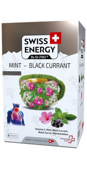 Чай от простуды, Herbal tea MINT - BLACK CURRANT, Swiss Energy, от кашля, боли в горле и заложенности носа, альпийские травы, мята и черная смородина, 8 пакетиков SWE-15793 фото