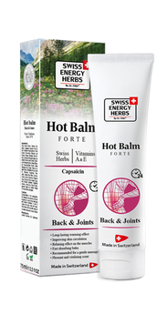 Бальзам зігріваючий, Herbs Hot Balm Forte Back & Joints, Swiss Energy, швейцарські трави, вітаміни, капсаїцин, 75 мл SWE-32485 фото