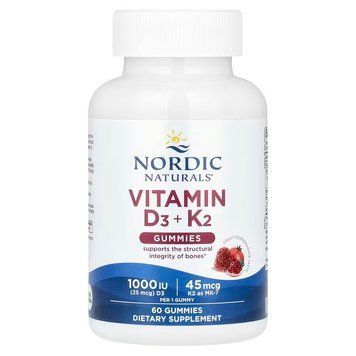 Витамин D3 и К2, Vitamin D3 + K2, Nordic Naturals, вкус граната, 60 жевательных конфет NOR-31160 фото
