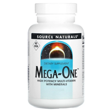 Мультивитамины и минералы, без железа, Mega-One, Source Naturals, по 1 в день, 90 таблеток SNS-01442 фото