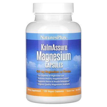 Цитрат магнію, Magnesium, Nature's Plus, Kalmassure, 420 мг, 120 веганських капсул (105 мг на капсулу) NAP-33602 фото