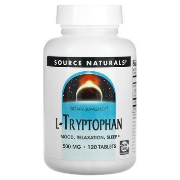 Триптофан, L-Tryptophan, Source Naturals, 500 мг, 120 таблеток SNS-01980 фото