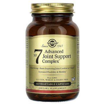 Укрепление суставов, No. 7, Joint Support & Comfort, Solgar, 60 вегетарианских капсул SOL-50500 фото
