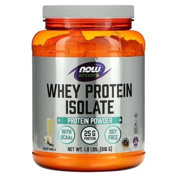 Изолят сывороточного протеина, Whey Protein Isolate, Now Foods, Sports, сливочно-ванильный, 816 г NOW-02160 фото