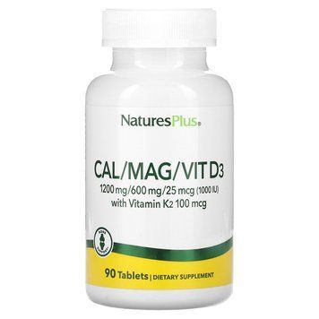 Кальций, магний, витамин D3 с витамином K2, Cal/Mag/Vit D3 with Vitamin K2, NaturesPlus, 90 таблеток NAP-33646 фото