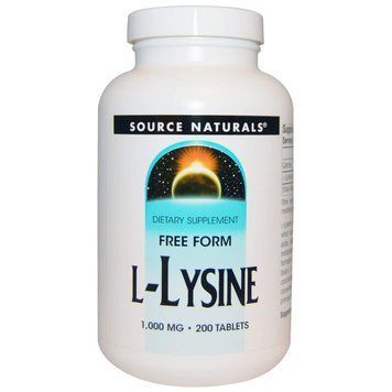 Лізин, L-Lysine, Source Naturals, 1000 мг, 200 таблеток SNS-02680 фото