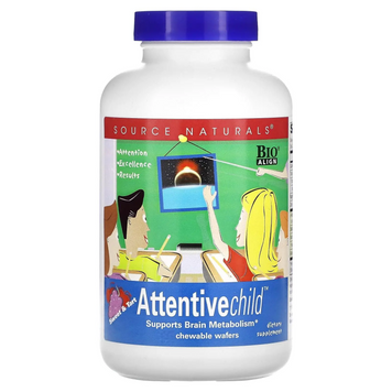 Уважна дитина, Attentive Child, Source Naturals, смак солодкий, 120 жувальних таблеток SNS-01732 фото