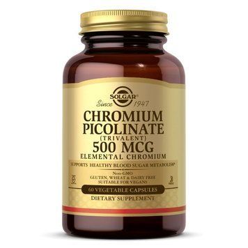 Хром піколінат, Chromium Picolinate, Solgar, 500 мкг, 60 вегетаріанських капсул SOL-00871 фото