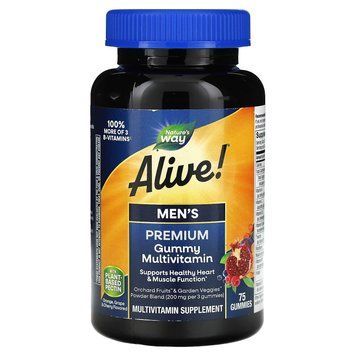 Витамины для мужчин, Alive! Men's Gummy Vitamins, Nature's Way, 75 жевательных таблеток NWY-15895 фото